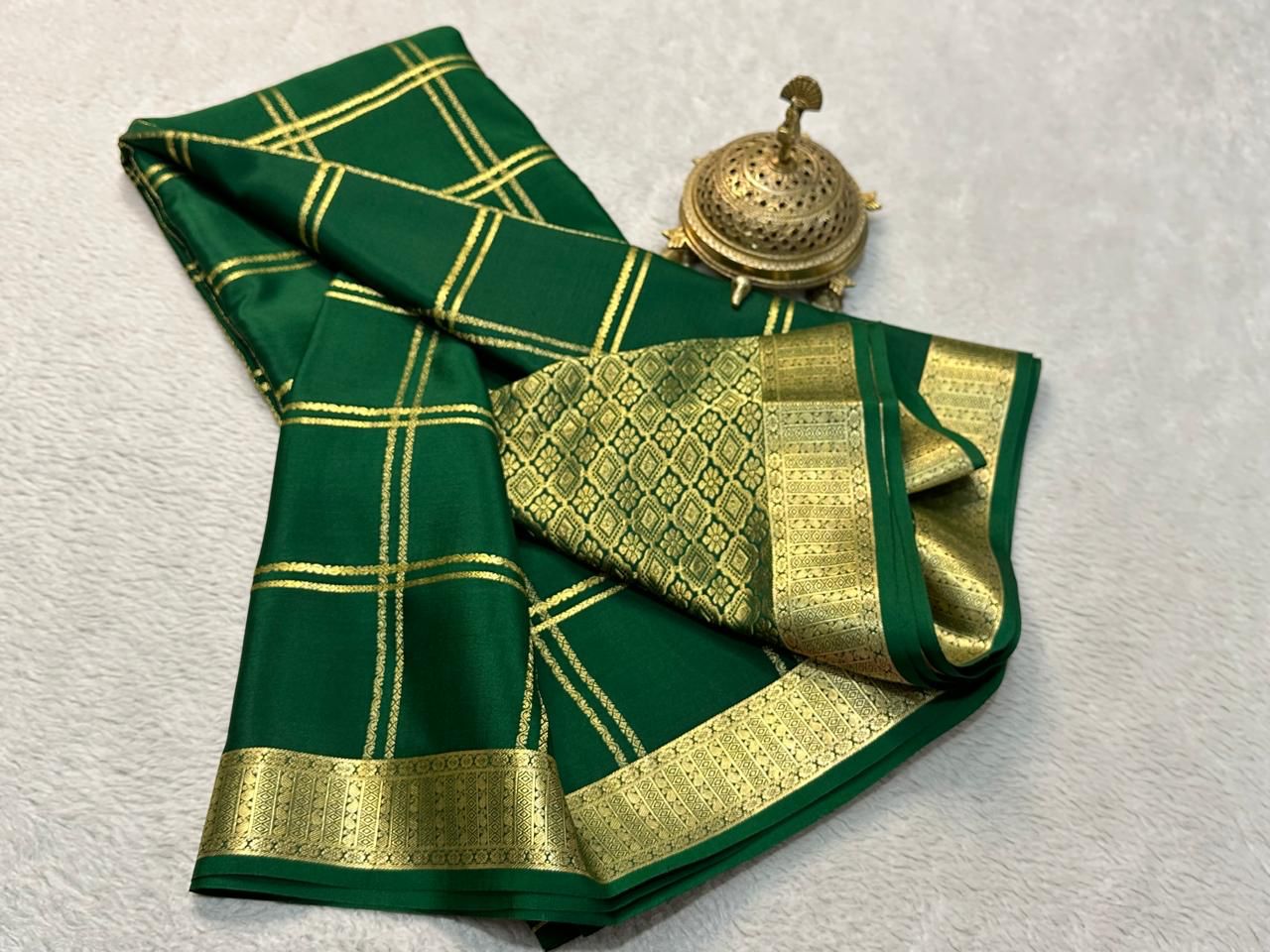 Classic Traditional Sarees: Exquisite Solid Hues with Grand Checks, Borders, and Pallus