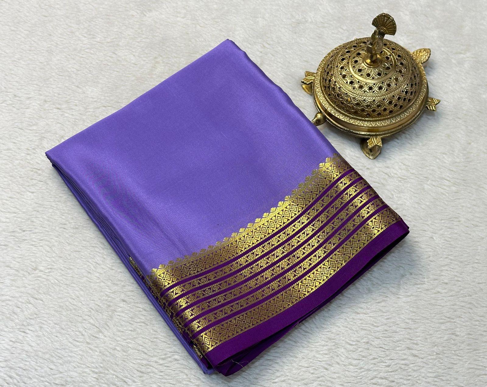 Lustrous Beauty: Pure Mysore Silk Saree with Artistic Zari Touch