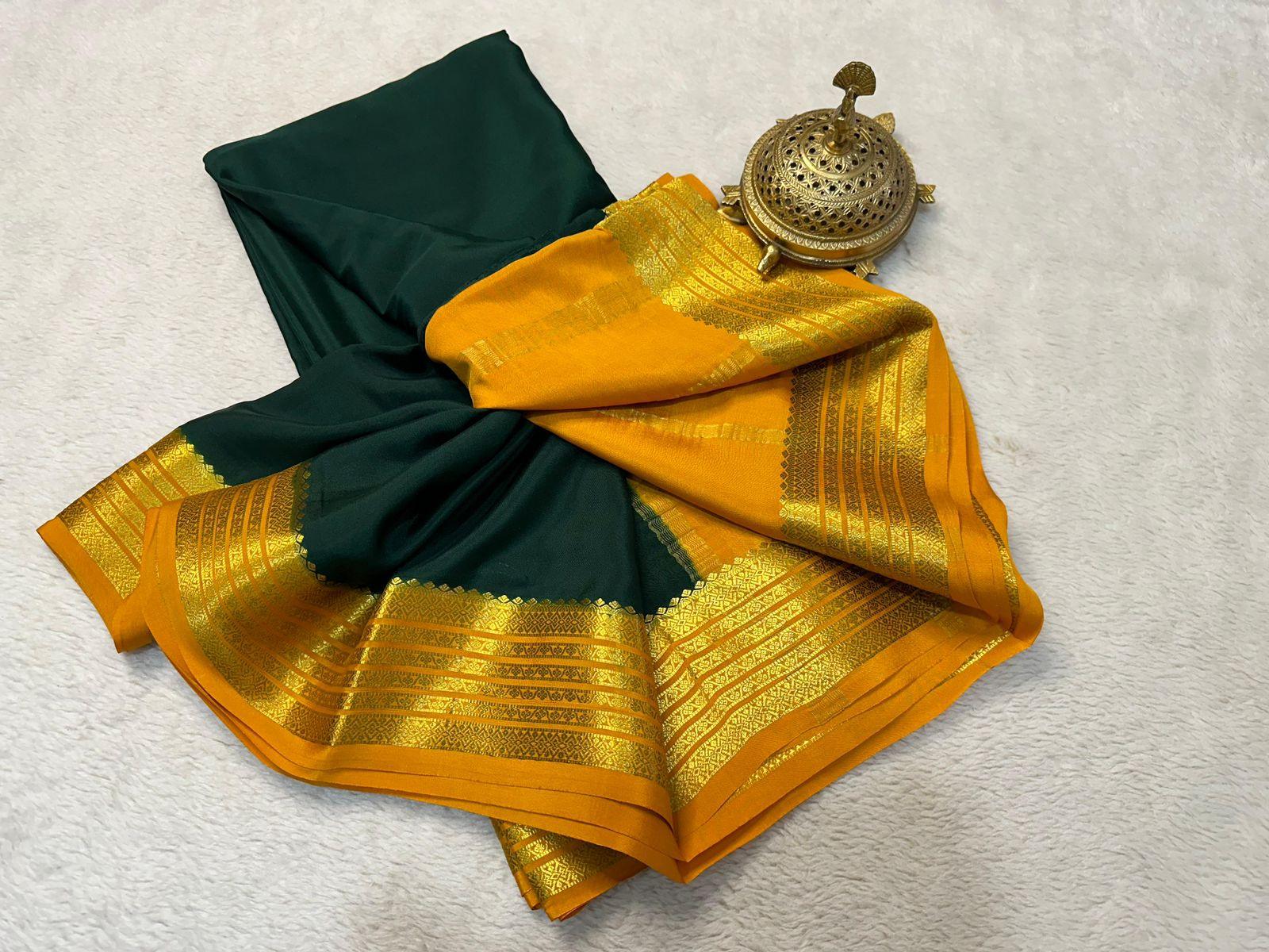 Modern Tradition: Mysore Silk Sarees with Elegant Zari Details