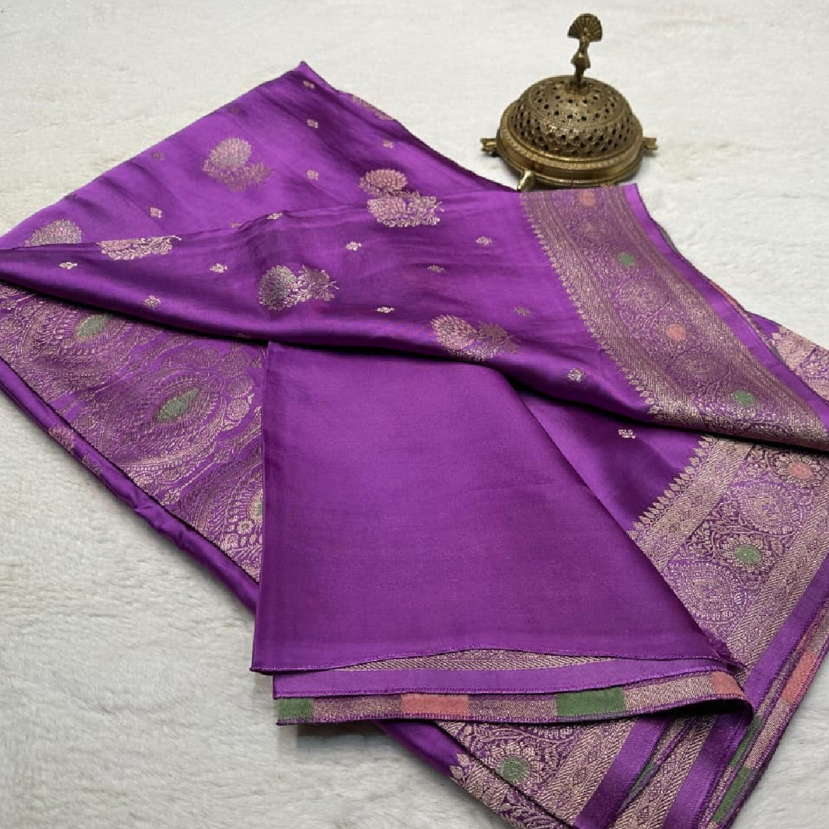 Radiant Lavender Magenta Kanchipuram Soft Silk Saree