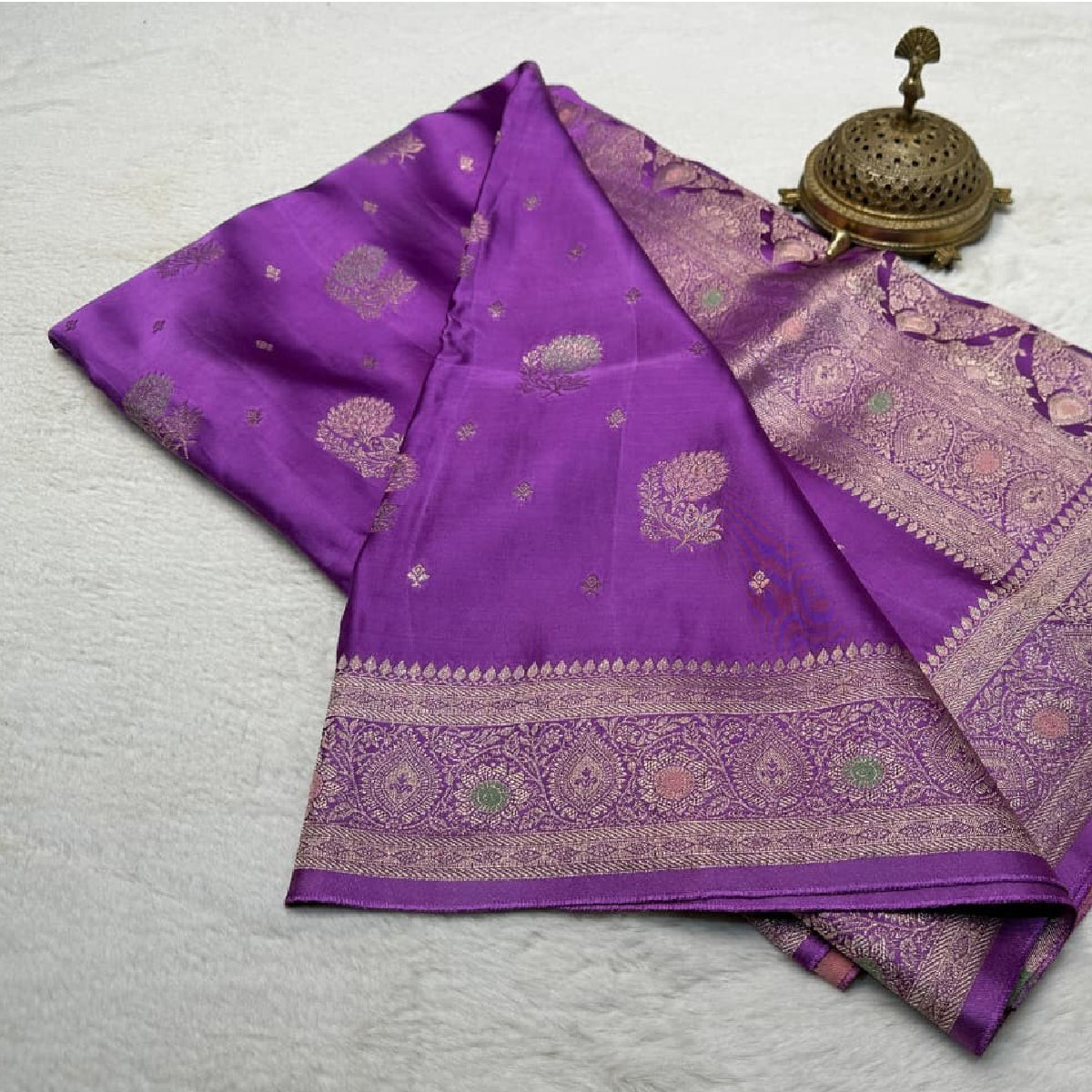 Radiant Lavender Magenta Kanchipuram Soft Silk Saree