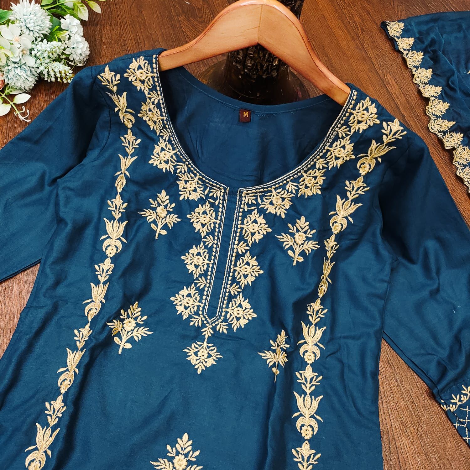 rayon kurta and plazzo with dupatta