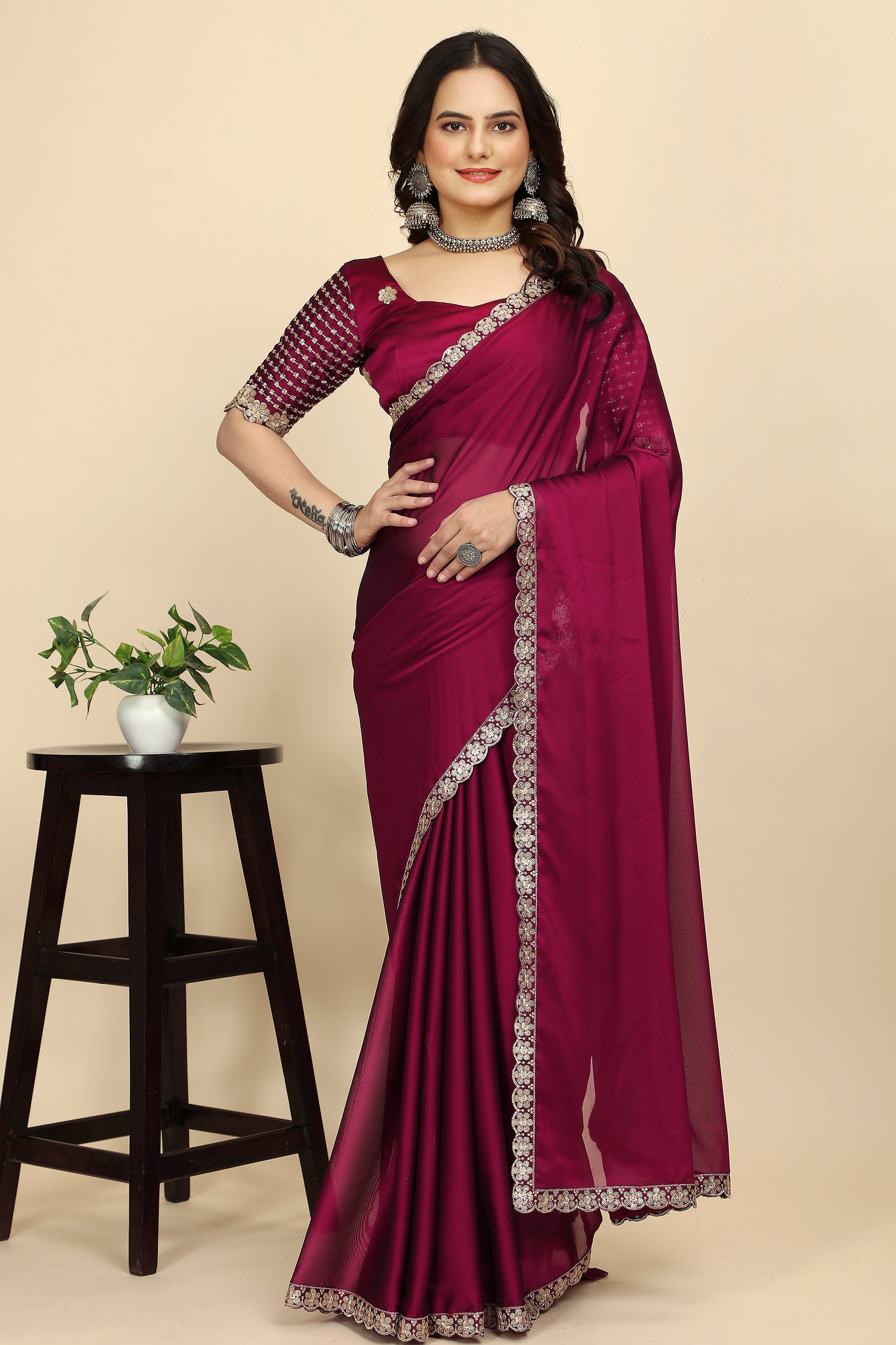 Premium Experience Artistry in Every Detail: Contrast Blouse & Moti Handwork for Weddings & Festive Wear