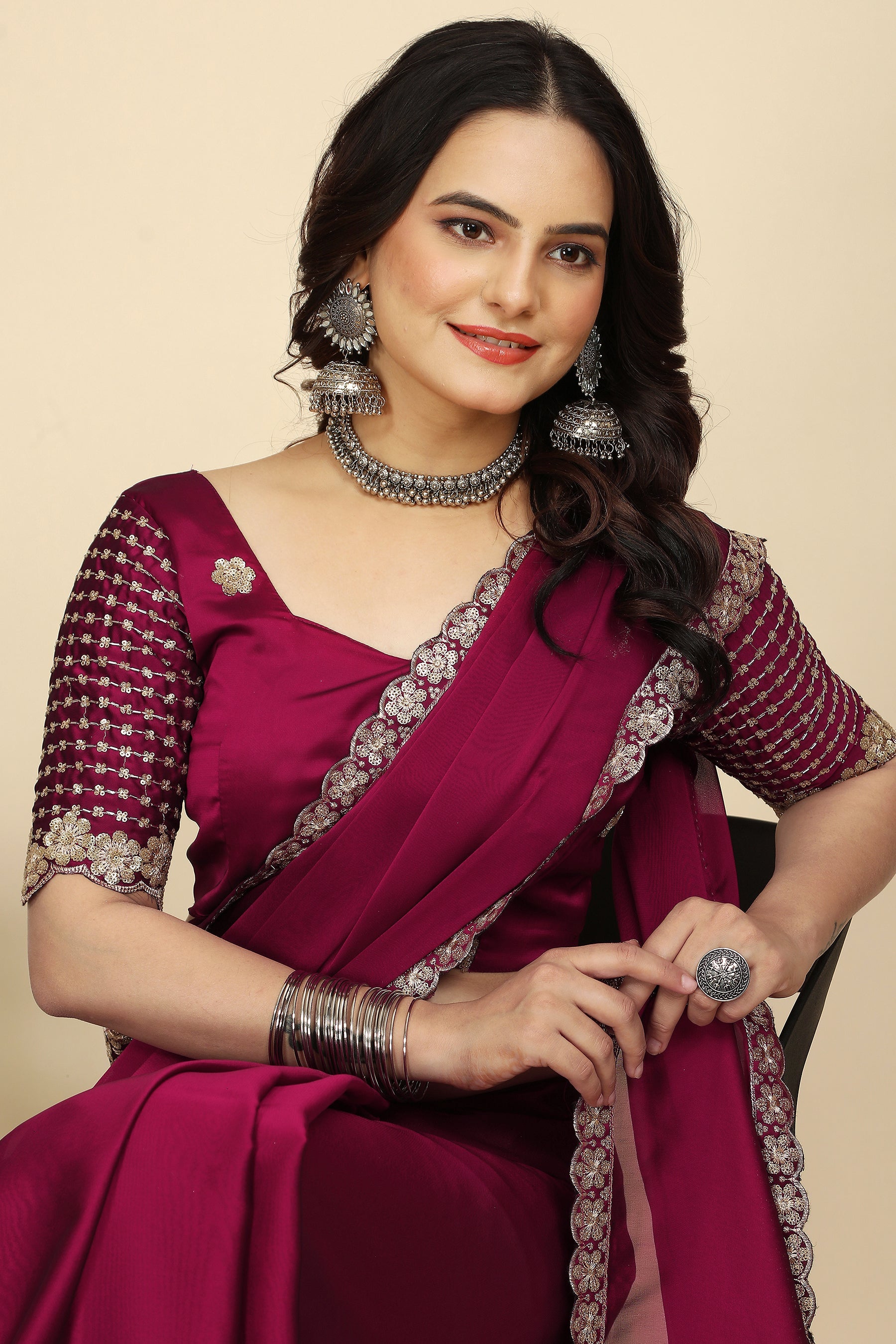 Premium Experience Artistry in Every Detail: Contrast Blouse & Moti Handwork for Weddings & Festive Wear