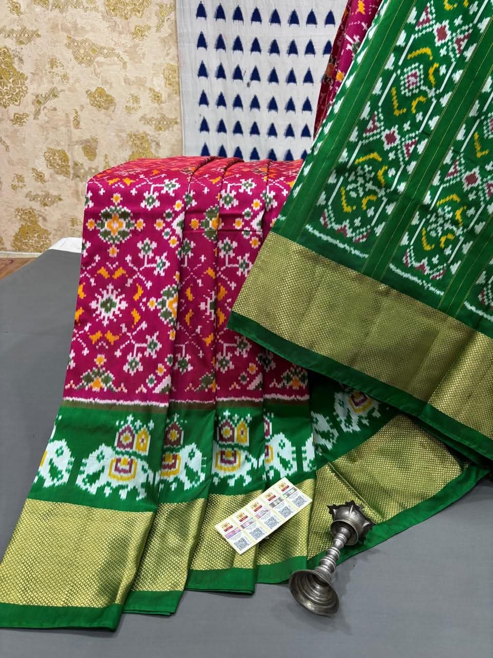 Traditional Patola Silk Saree with Latest Pochampally Ikat Saree Patterns