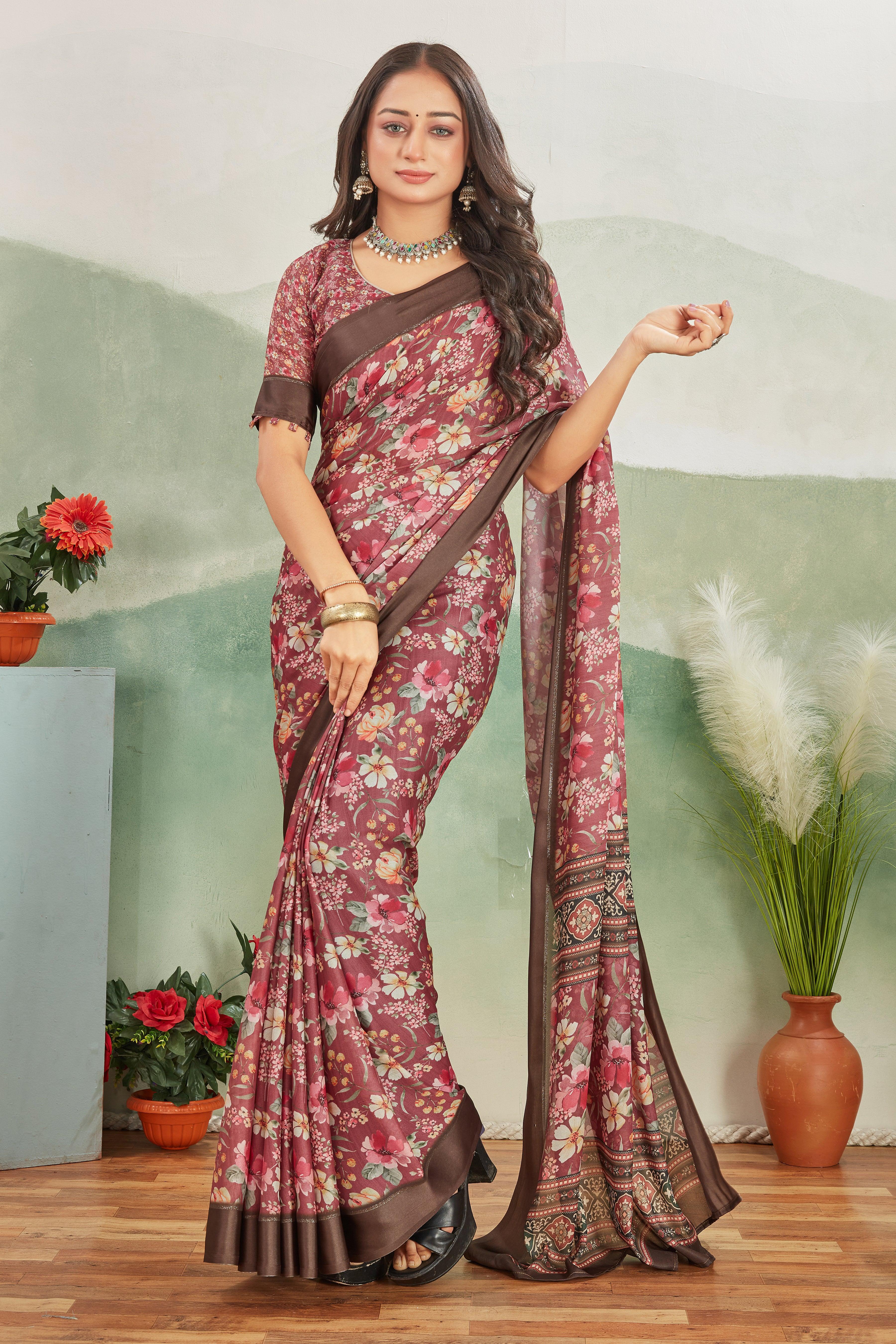 Premium Radiate Royalty: Viscose Satin Borders on Crepe Silk with Pallu Designs for Weddings & Festive Wear
