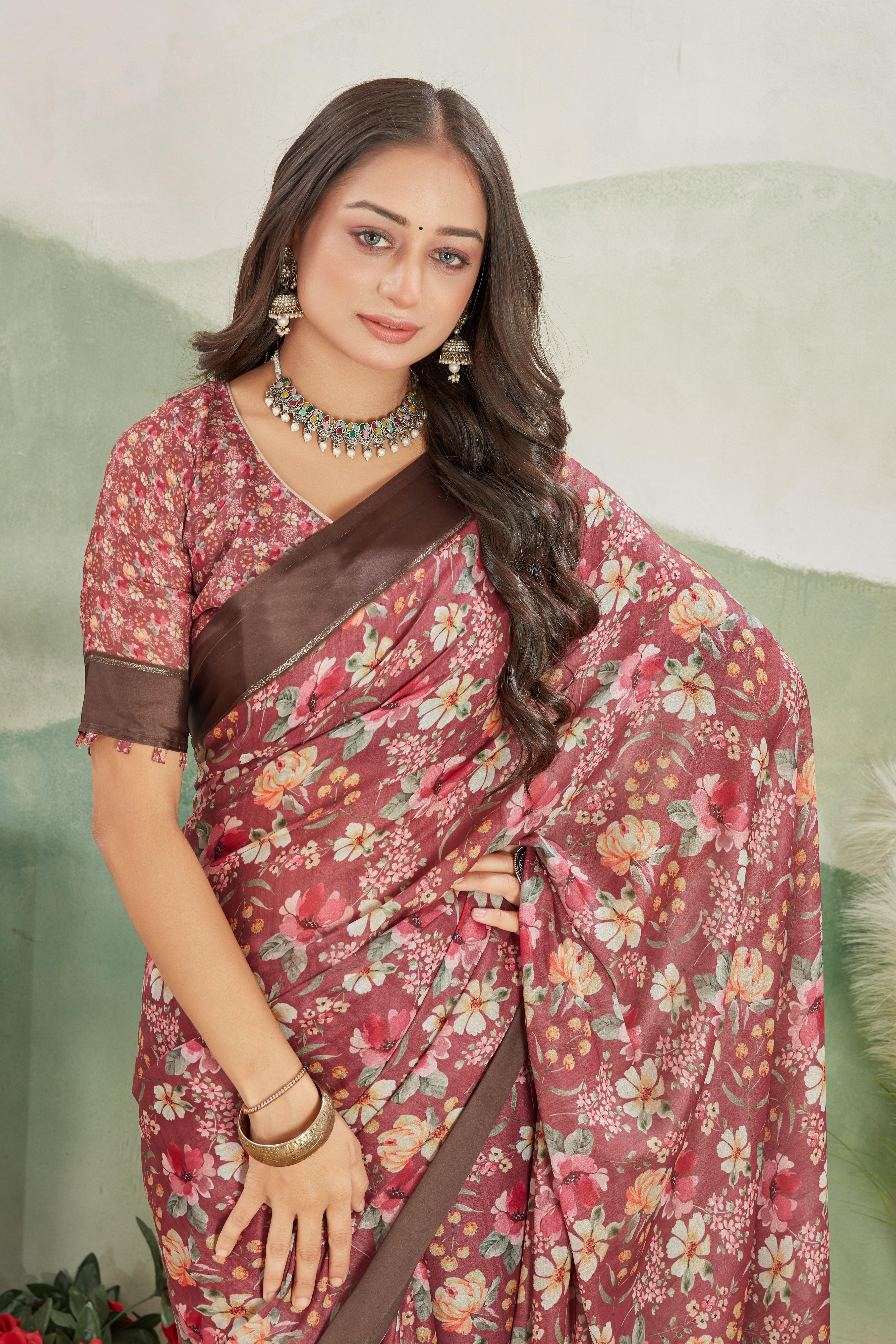 Premium Radiate Royalty: Viscose Satin Borders on Crepe Silk with Pallu Designs for Weddings & Festive Wear