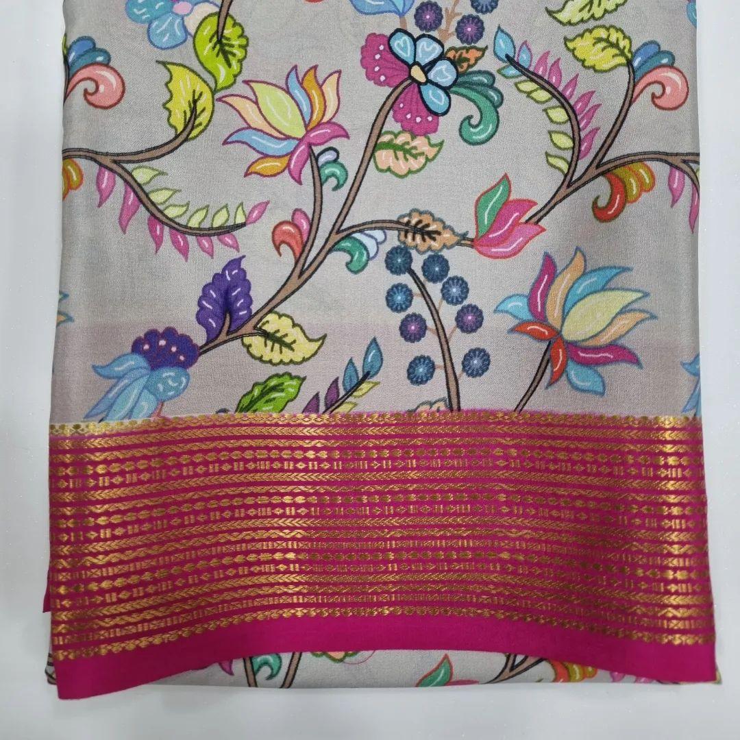 Premium Effortless Elegance: Mysore Crepe Silk with Timeless Prints for Weddings & Festive Wear