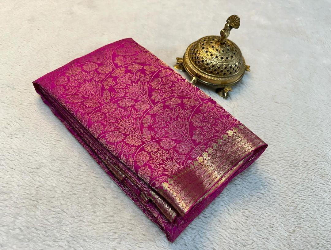 Shop the Elegance: Pure Brocade Mysore Silk Saree Collection