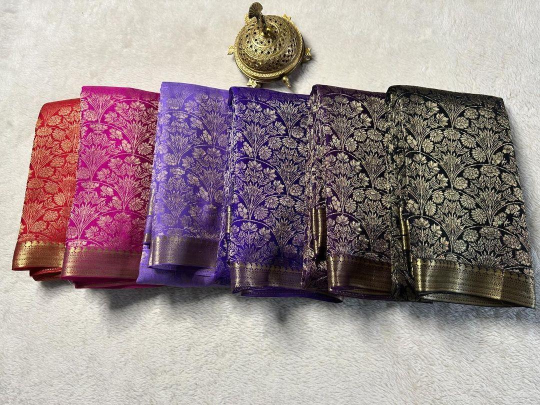Shop the Elegance: Pure Brocade Mysore Silk Saree Collection