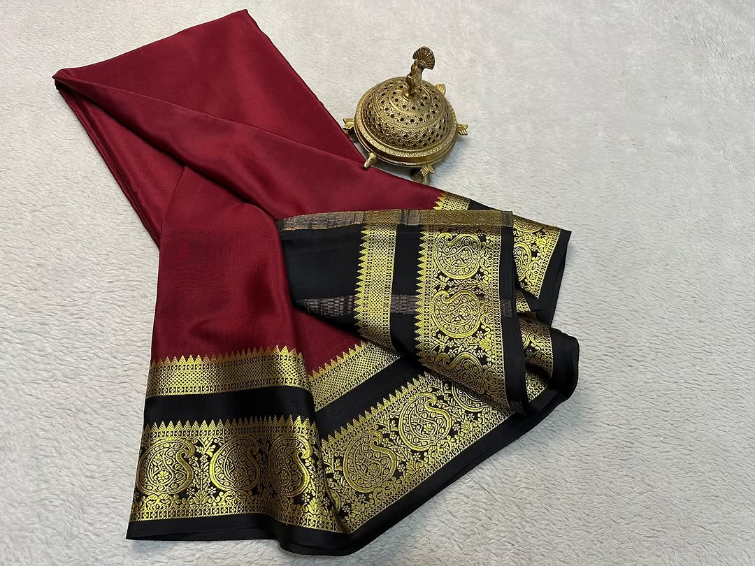 Mesmerize in Mysore Silk: Mango Bentex Border and Line Pallu