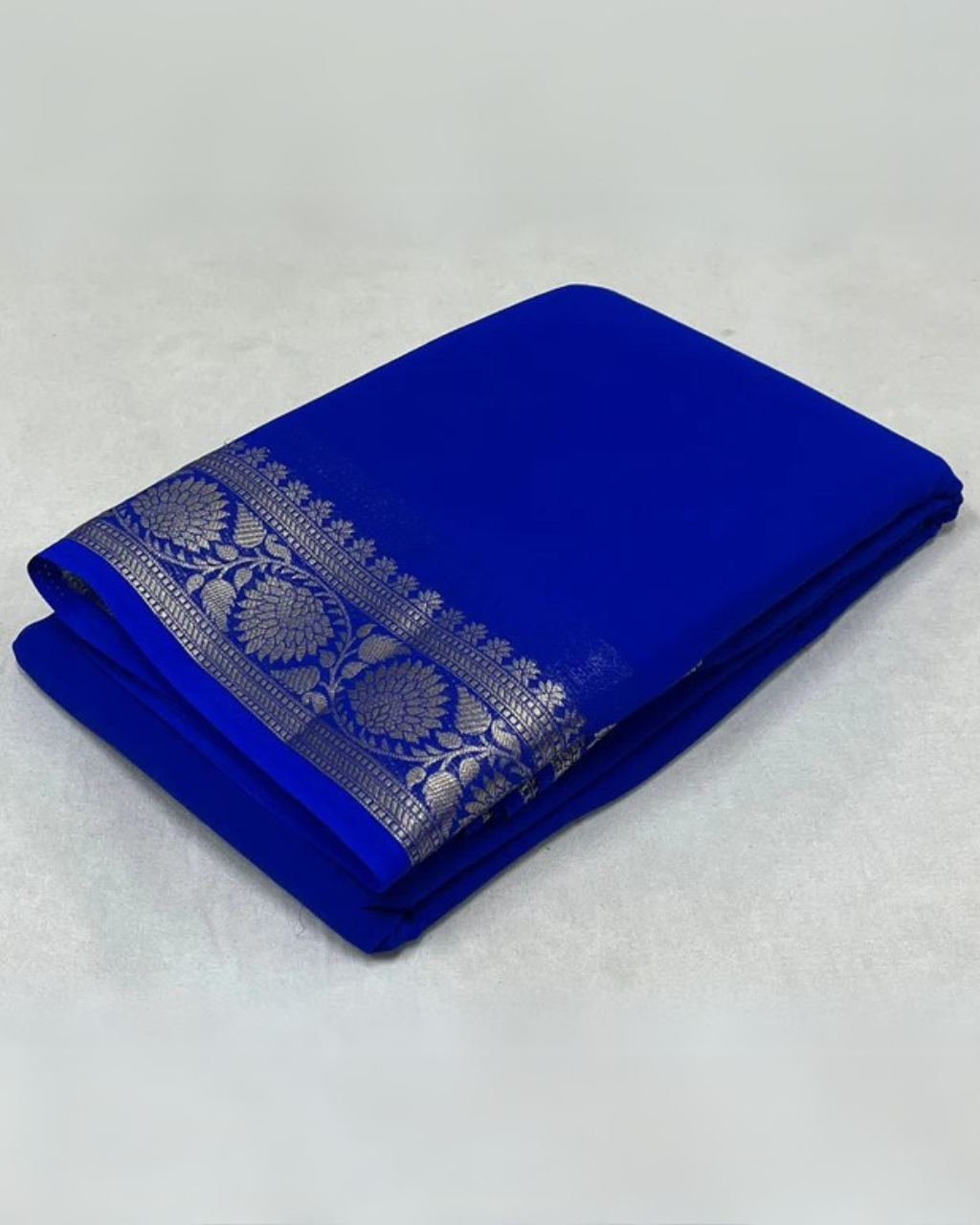 Blue Viscose Soft Silk Saree with Pan Zari Design