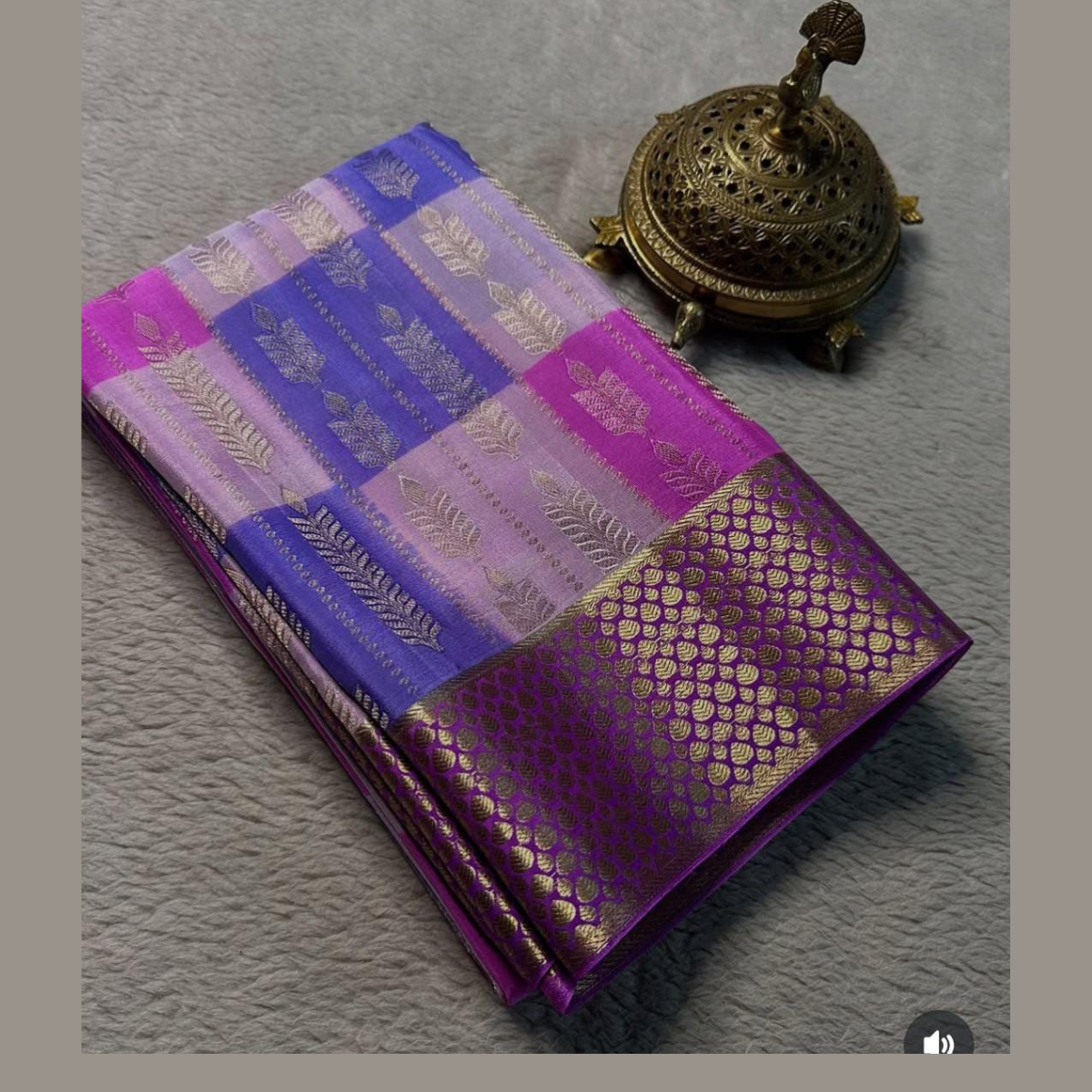 Purple Brocde Zariwork Pure Mysore Silk Saree