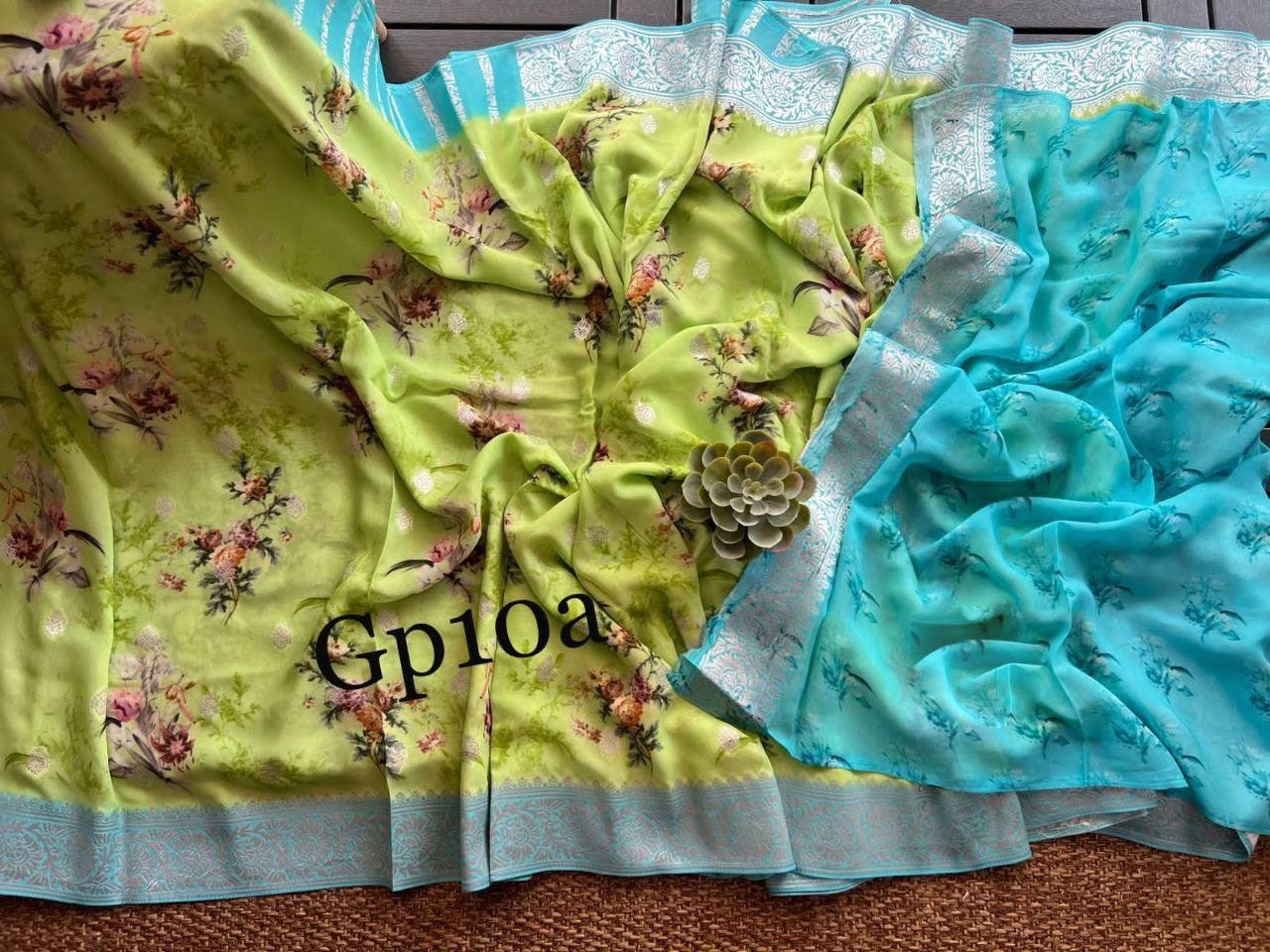 Crepe Georgette Printed Saree – Elegant Lightweight Fabric