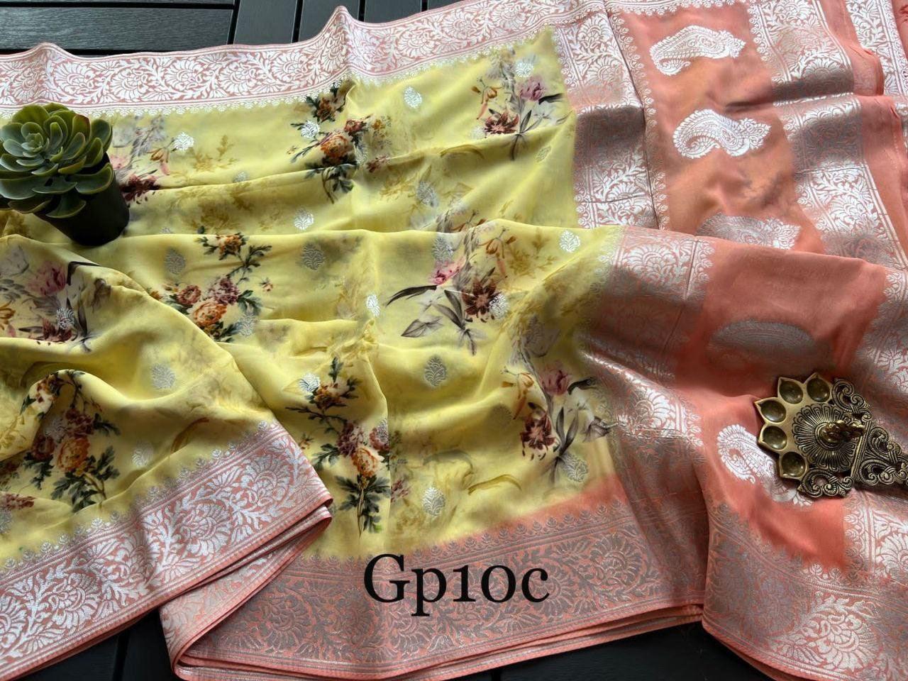 Crepe Georgette Printed Saree – Elegant Lightweight Fabric