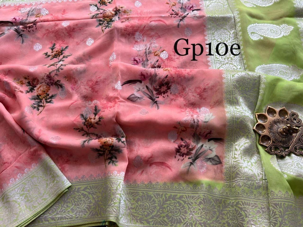 Crepe Georgette Printed Saree – Elegant Lightweight Fabric