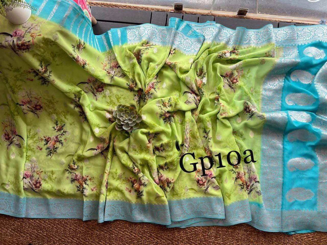 Crepe Georgette Printed Saree – Elegant Lightweight Fabric