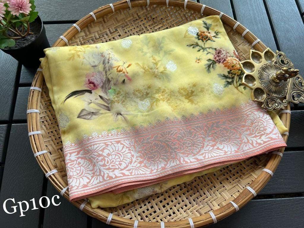 Crepe Georgette Printed Saree – Elegant Lightweight Fabric