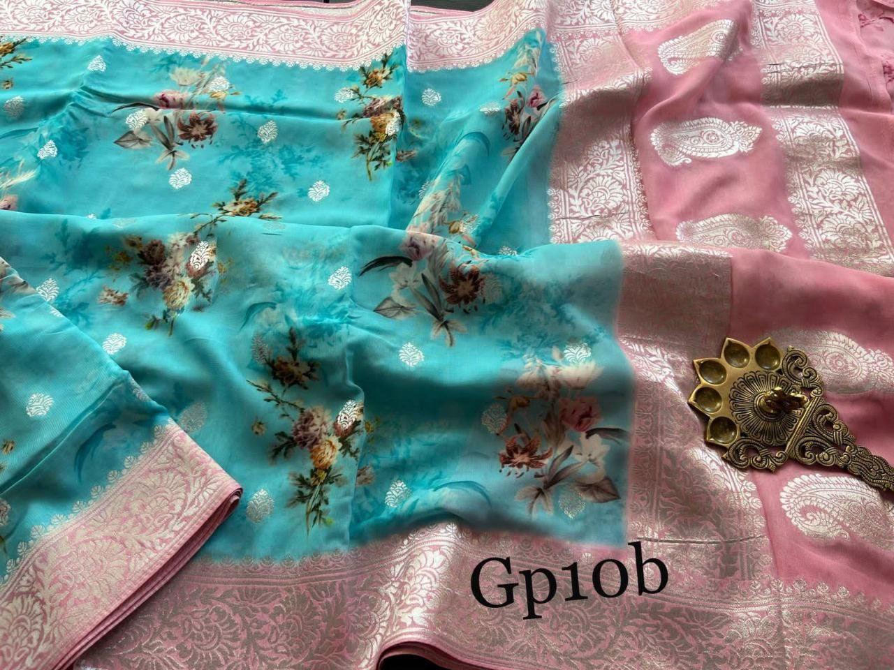 Crepe Georgette Printed Saree – Elegant Lightweight Fabric