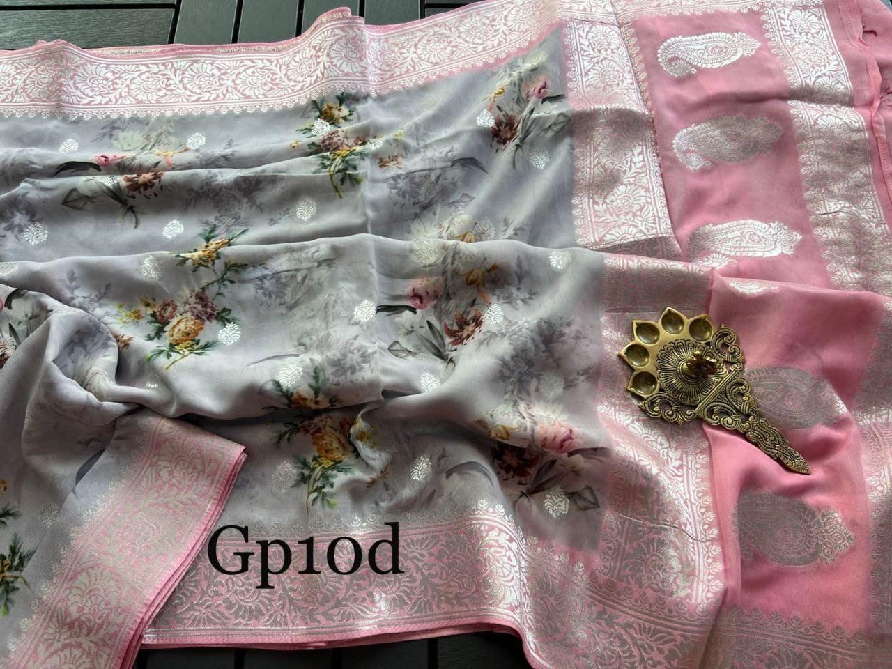 Crepe Georgette Printed Saree – Elegant Lightweight Fabric