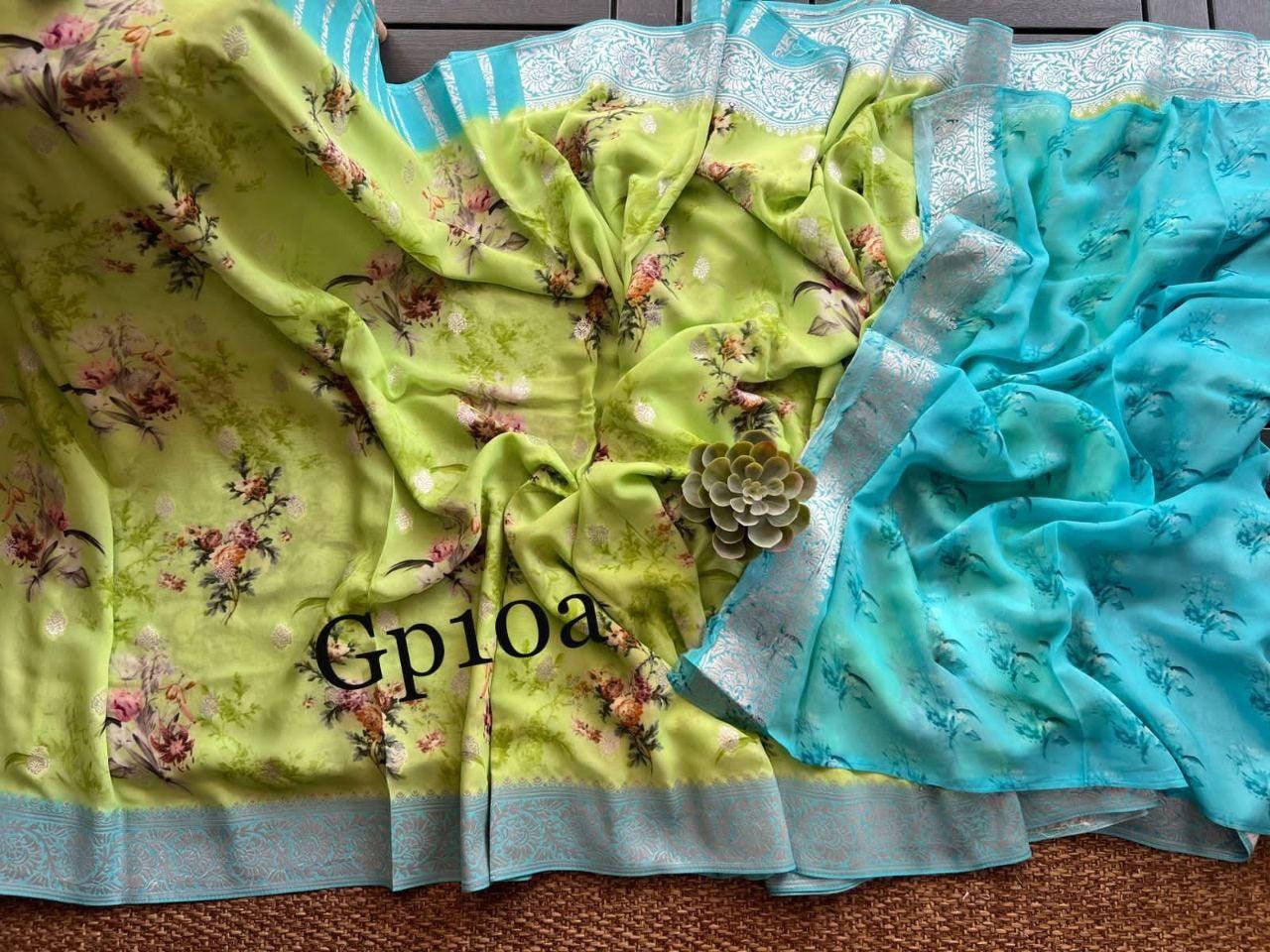 Crepe Georgette Printed Saree – Elegant Lightweight Fabric