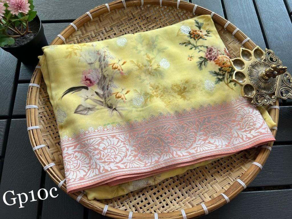 Crepe Georgette Printed Saree – Elegant Lightweight Fabric