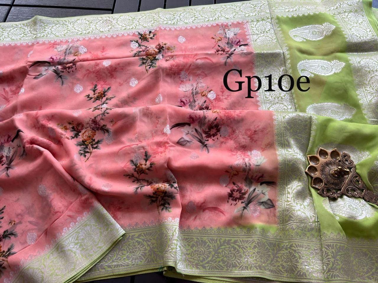 Crepe Georgette Printed Saree – Elegant Lightweight Fabric