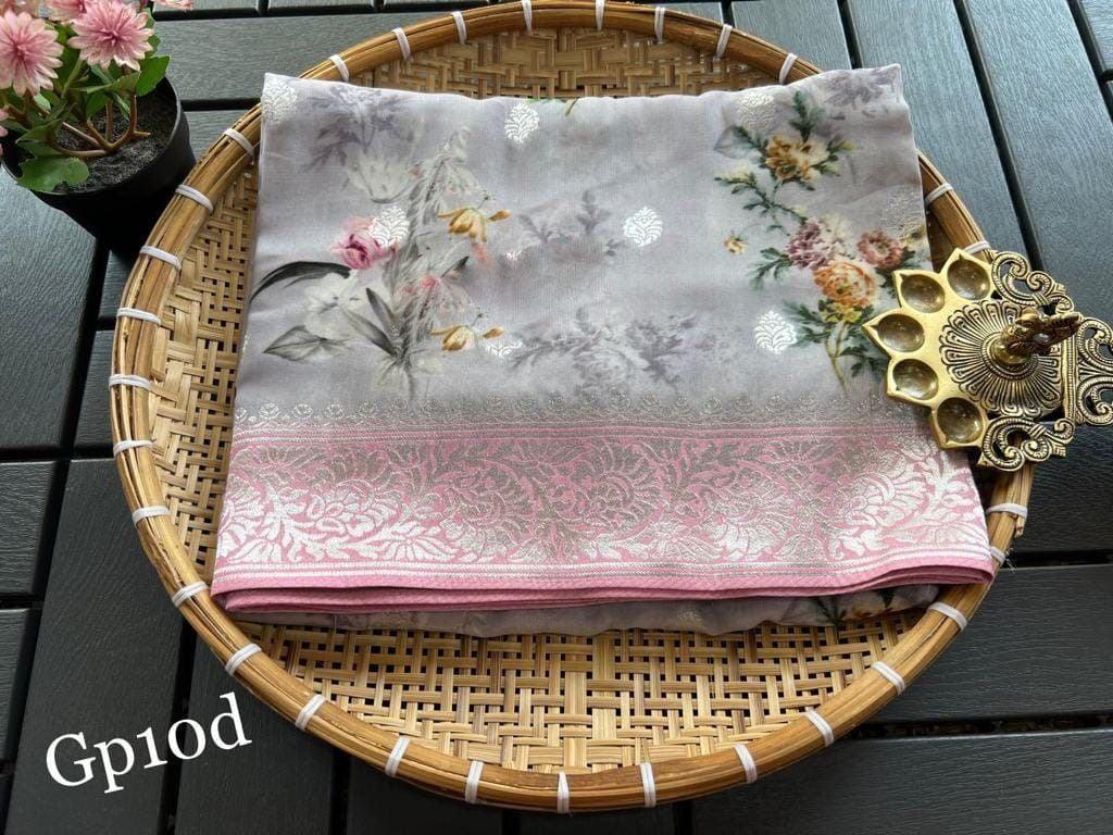 Crepe Georgette Printed Saree – Elegant Lightweight Fabric