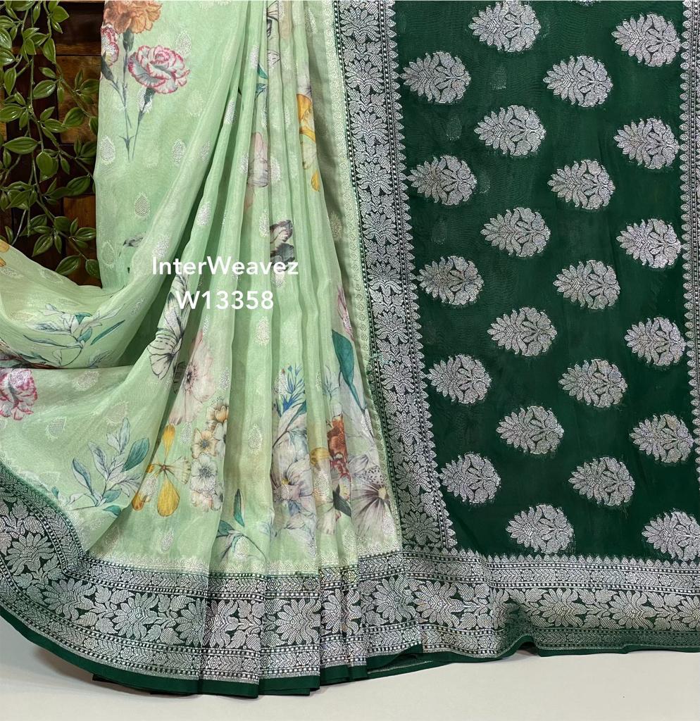 Premium Crepe Georgette Printed Sarees – Trendy & Stylish