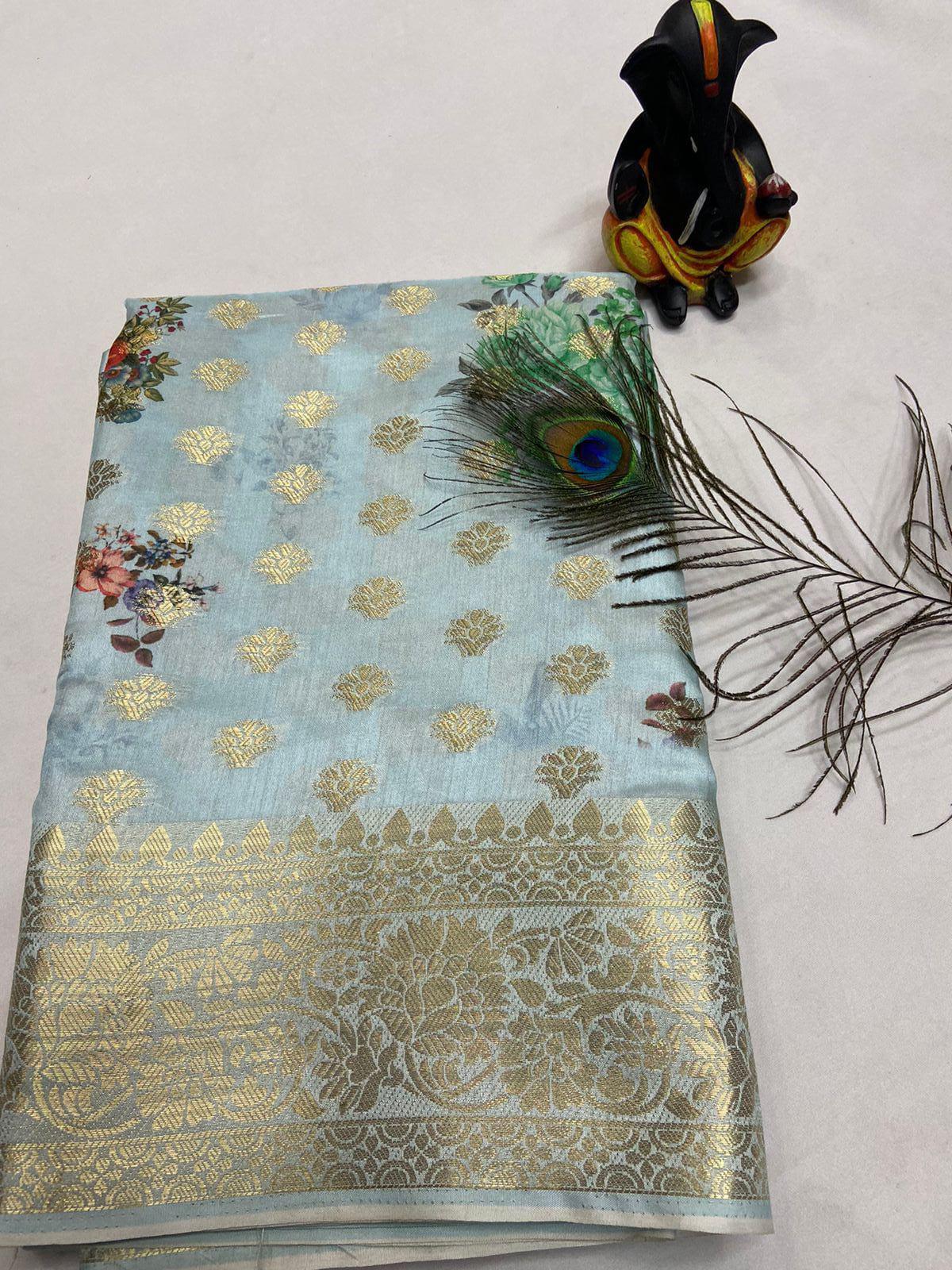 Elegant Crepe Georgette Printed Saree – Perfect for Any Occasion