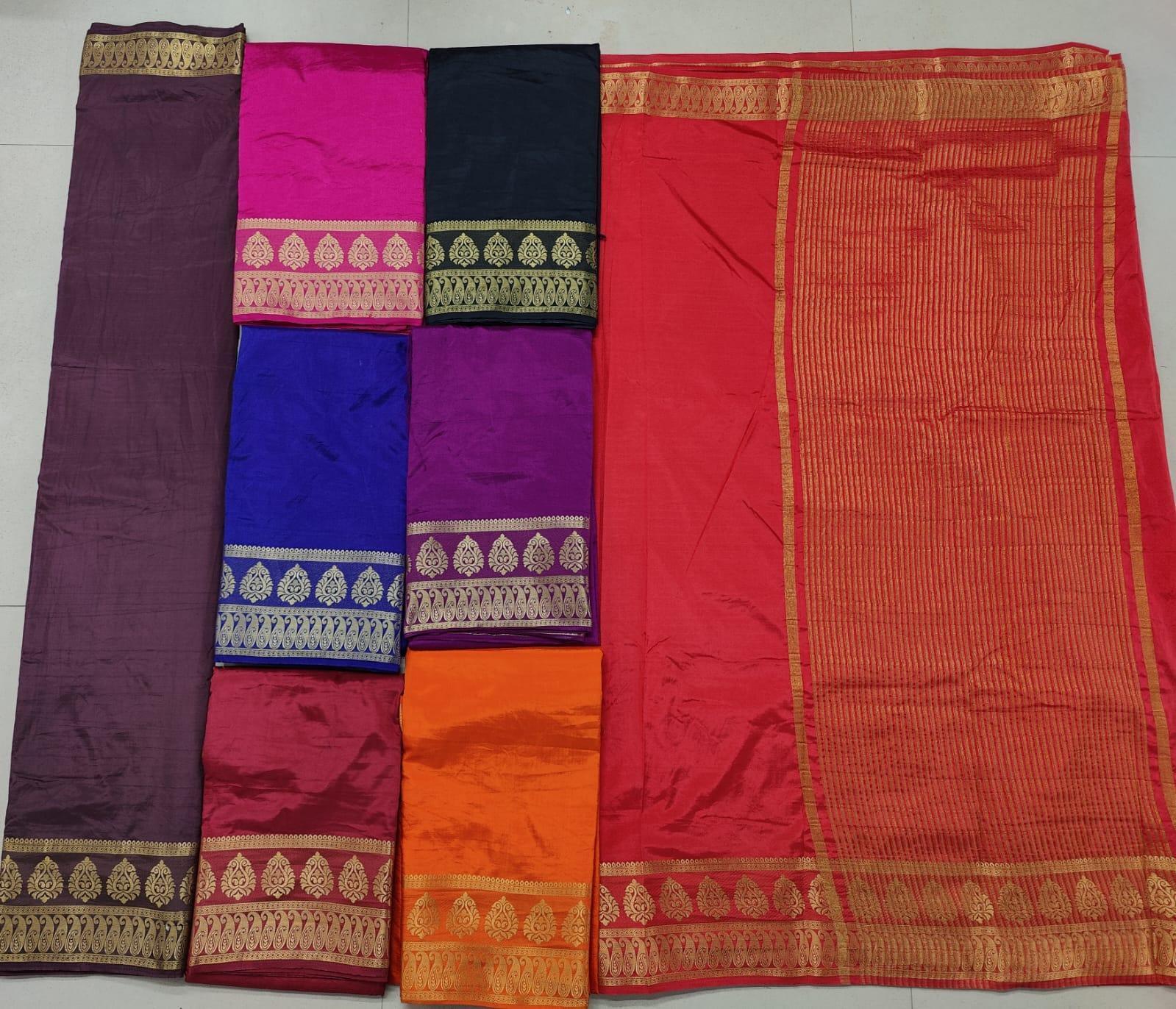 Traditional Mysore silk sarees in beautiful zari border