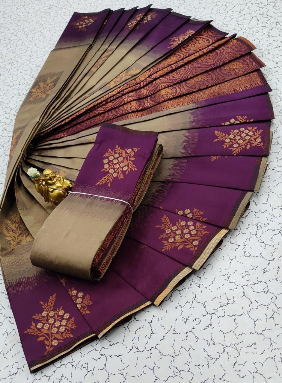 Pure Kubera Salem Elampilai Soft Silk Material – Luxury Fabric