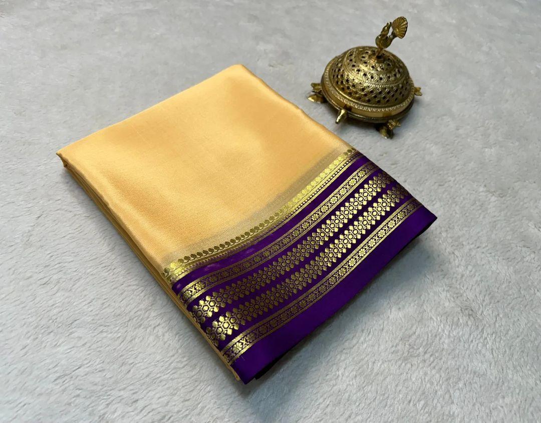 Nature’s Palette: Mysore Silk with Organic Borders