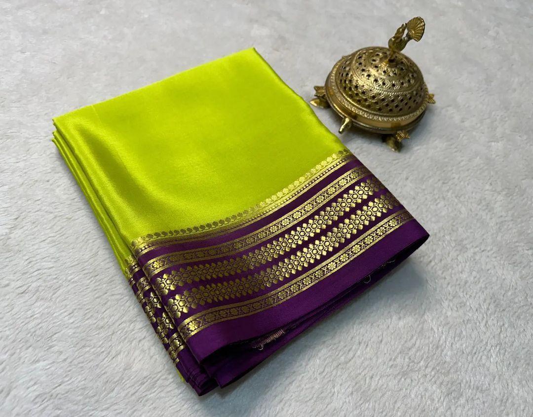 Nature’s Palette: Mysore Silk with Organic Borders