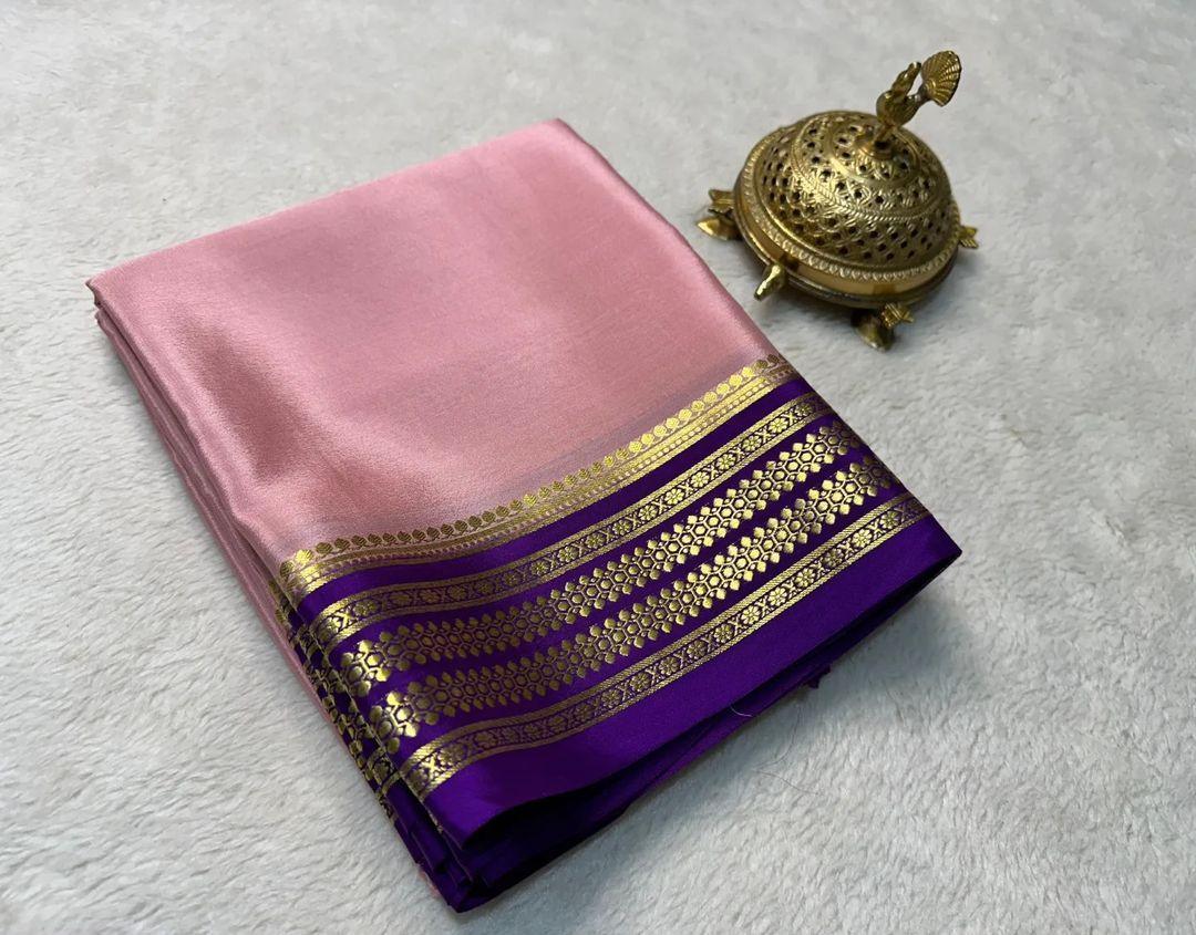 Nature’s Palette: Mysore Silk with Organic Borders
