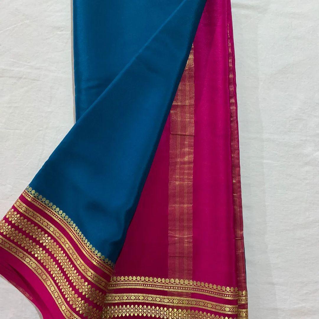 Color Burst: Mysore Silk with Stunning Border Accents