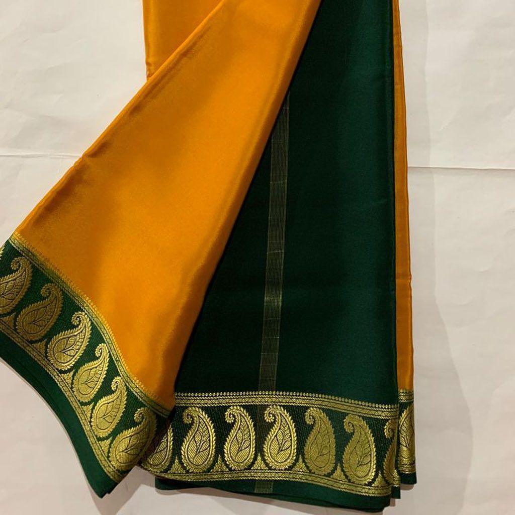 Color Symphony: Mysore Silk with Dual-Shade Borders