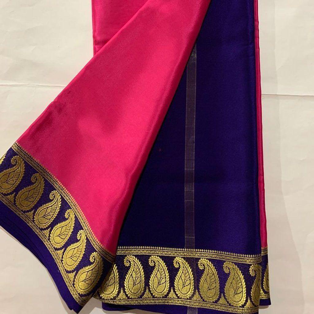 Color Symphony: Mysore Silk with Dual-Shade Borders
