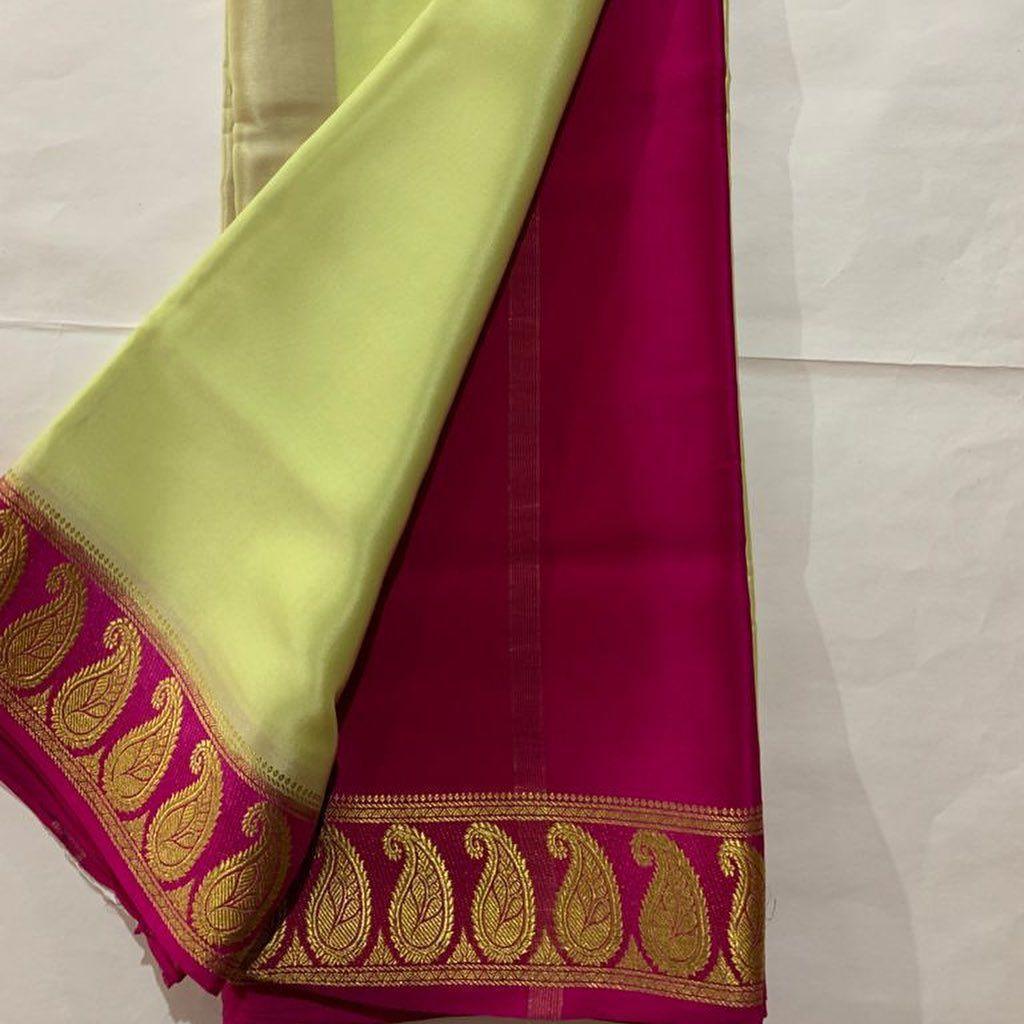Color Symphony: Mysore Silk with Dual-Shade Borders