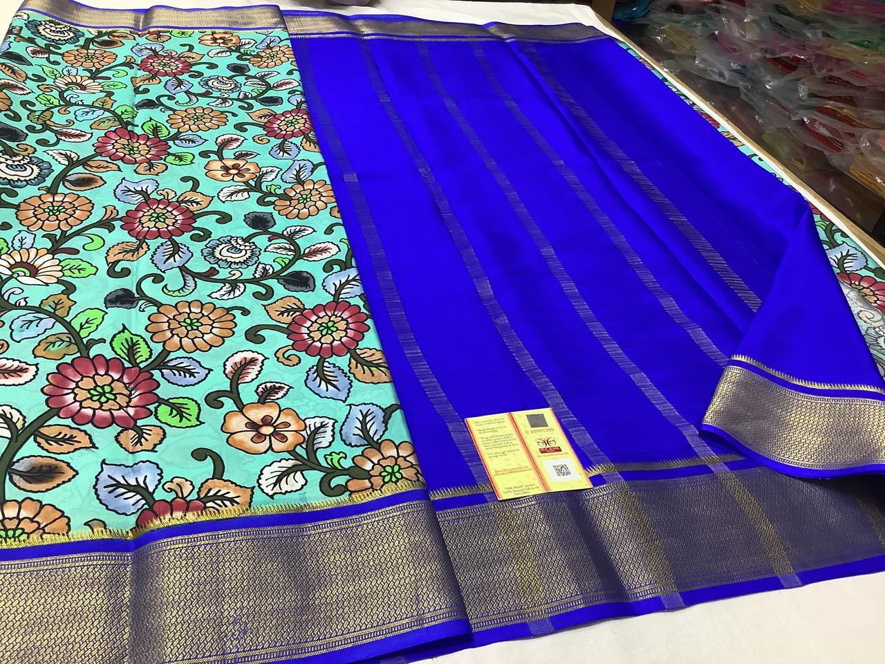 Premium Mysore Printed Crepe Silk Sarees with Beautiful Patterns for Weddings & Festive Wear