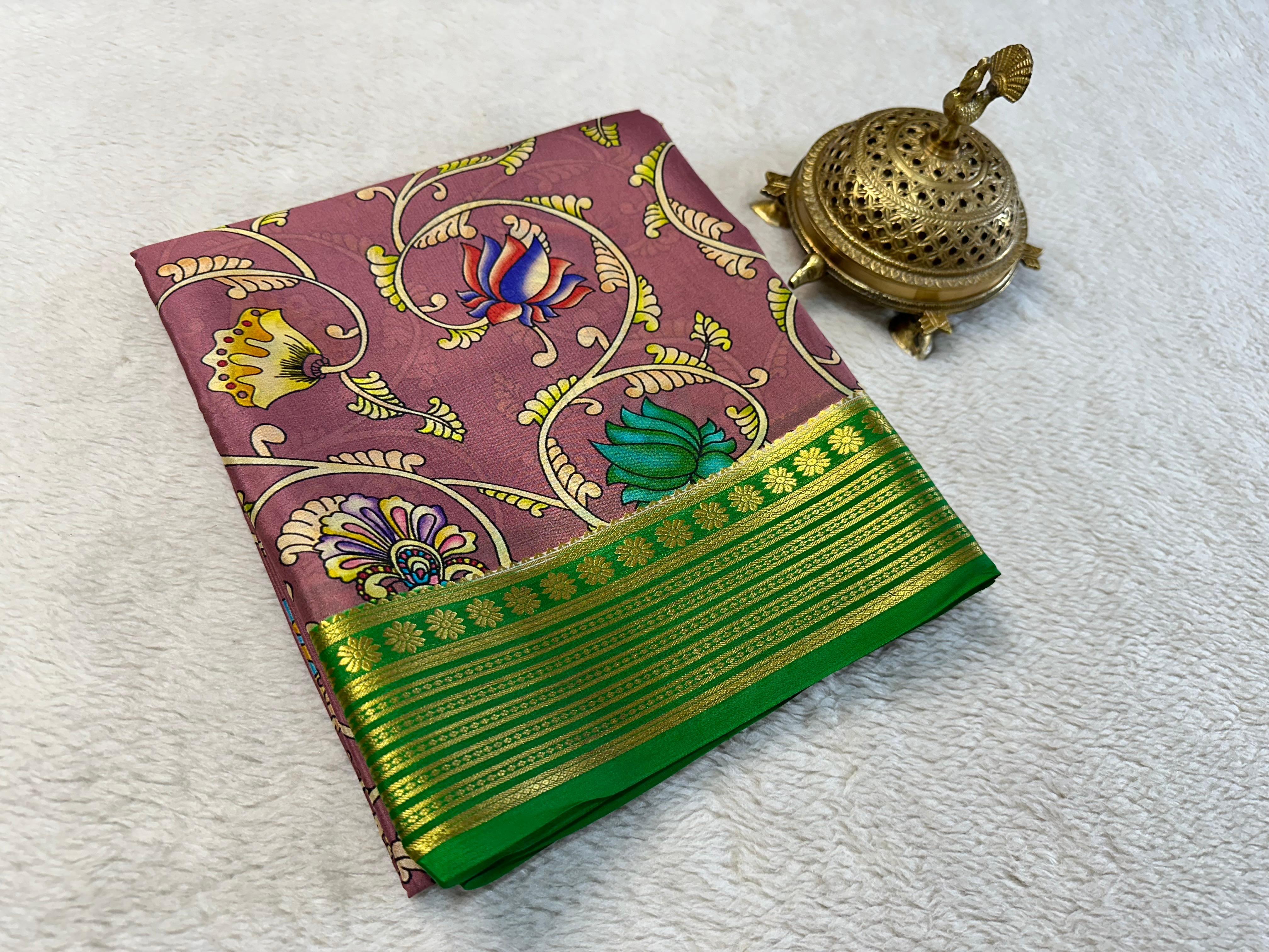 Premium Mysore Printed Silk Sarees with Unique Prints for Weddings & Festive Wear