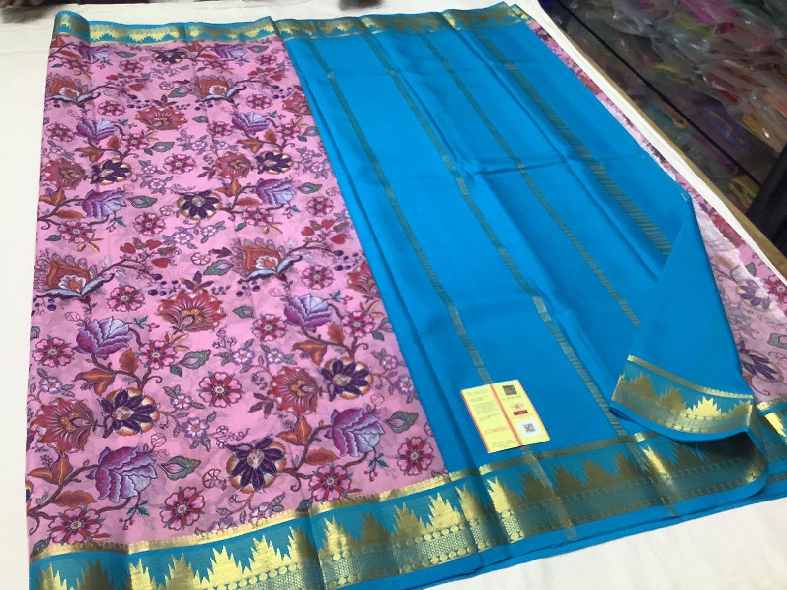 Premium Handcrafted Mysore Printed Silk Sarees for Weddings & Festive Wear