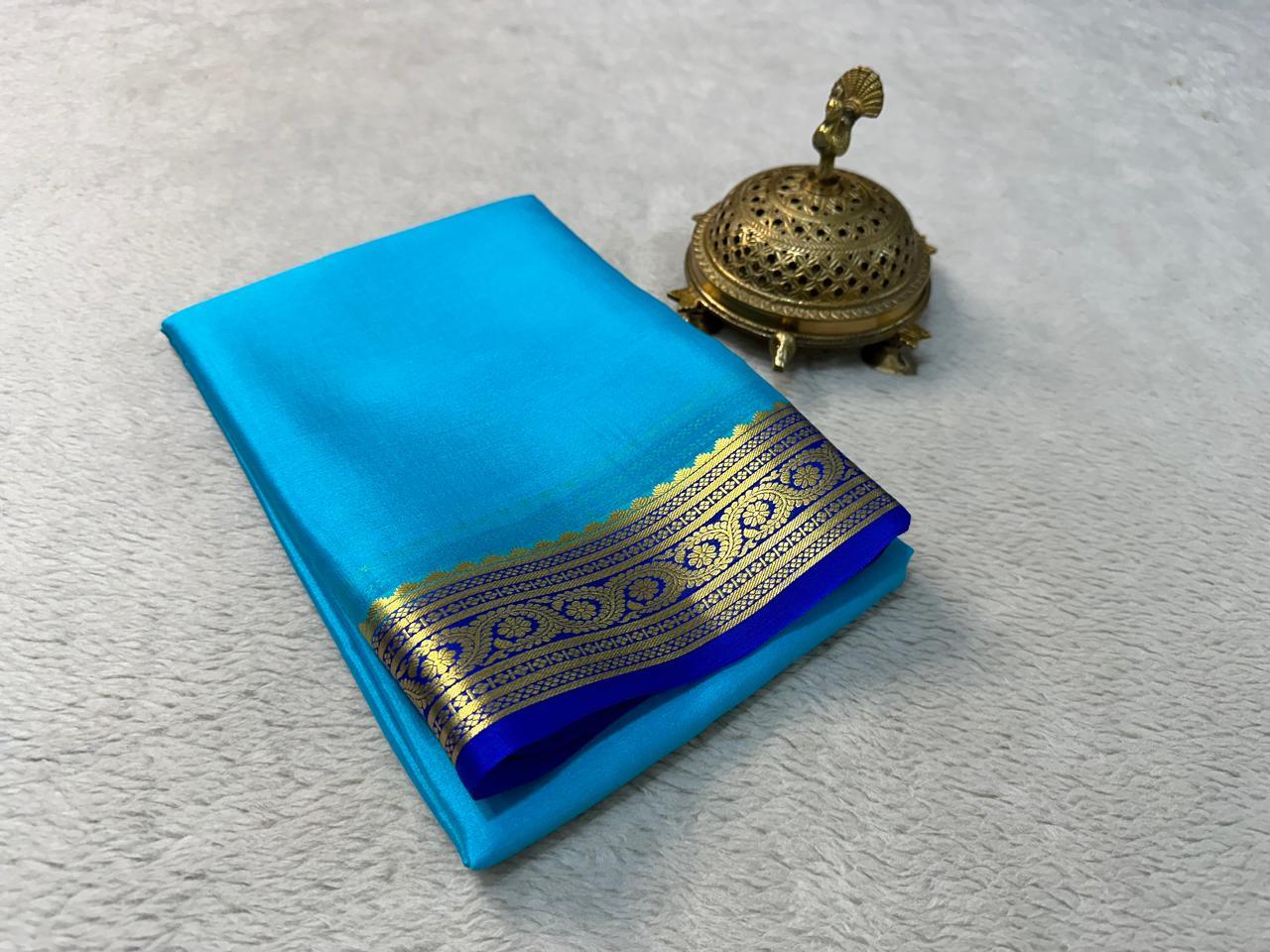 Festive Grandeur: Mysore Silk Sarees with Bold and Elegant Zari Borders