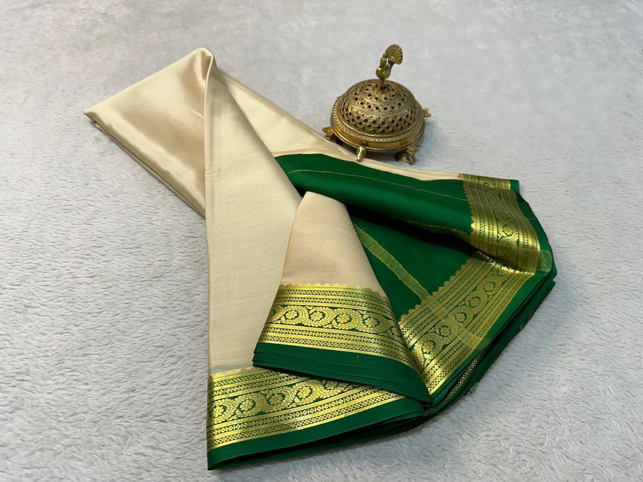 Woven to Perfection: Pure Mysore Silk Sarees with Elegant Zari Borders