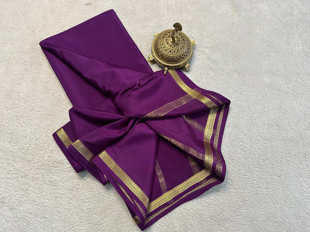 Bold & Beautiful: Mysore Silk Crepe Sarees in Solid Colors