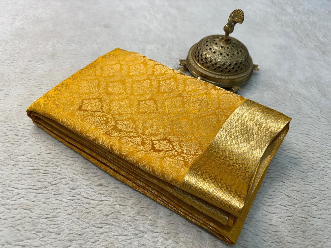 New Design Bridal Wear Silk Saree in Brocade Weave – Glamour Meets Grace