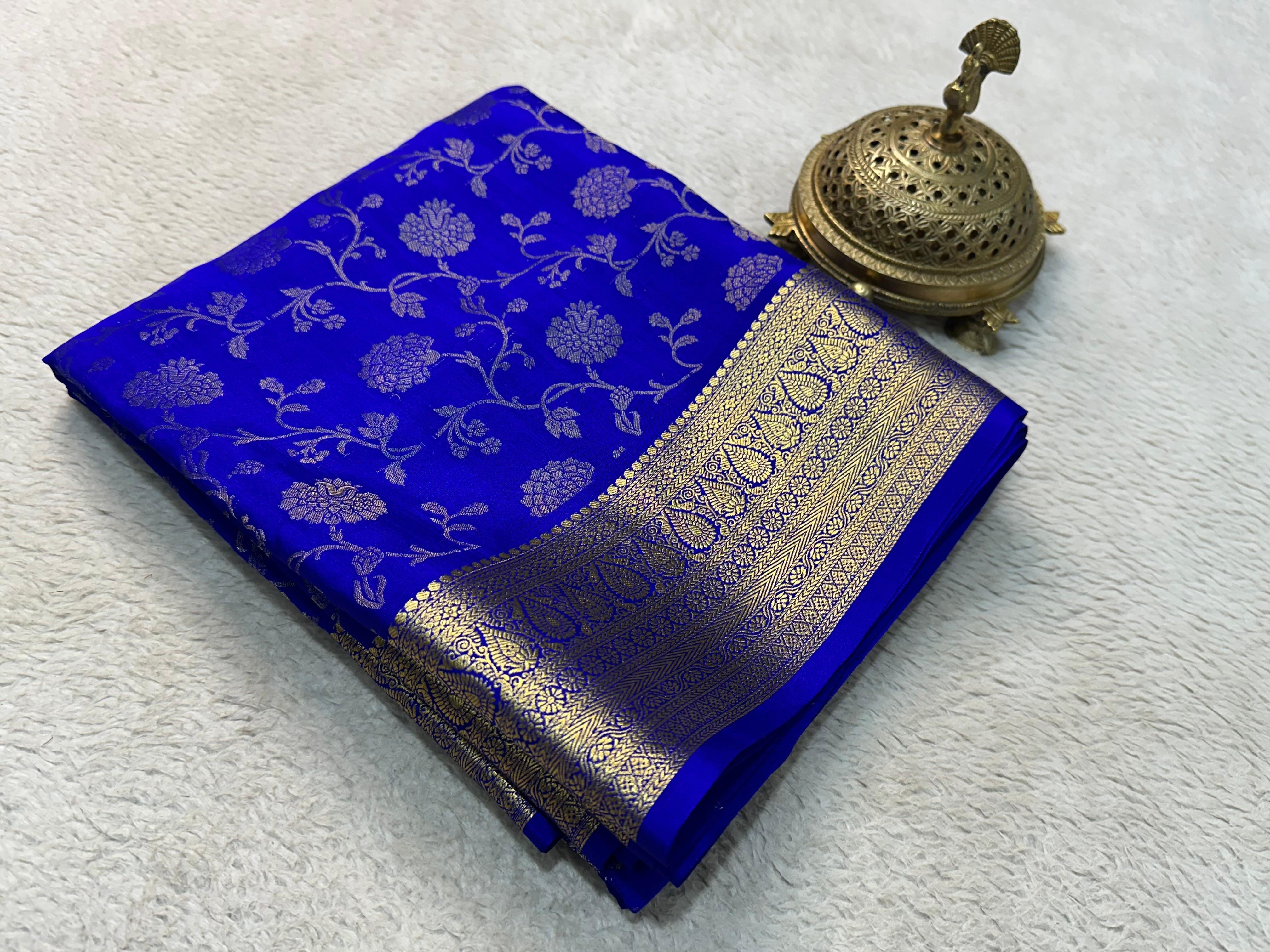 Mysore silk saree with Blouse for women