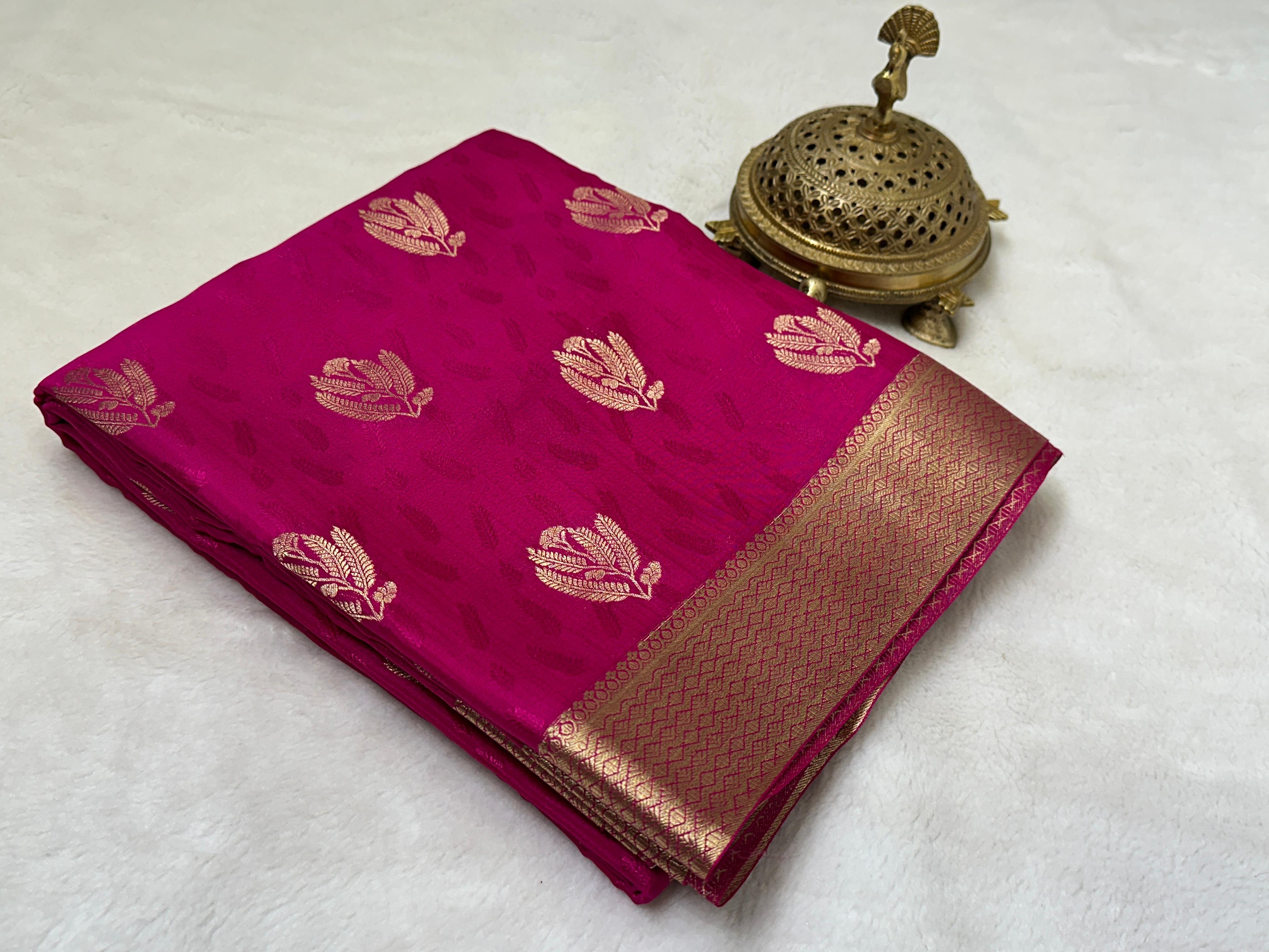 Pure Mysore Silk Saree Gatti Peacock Butta for wedding