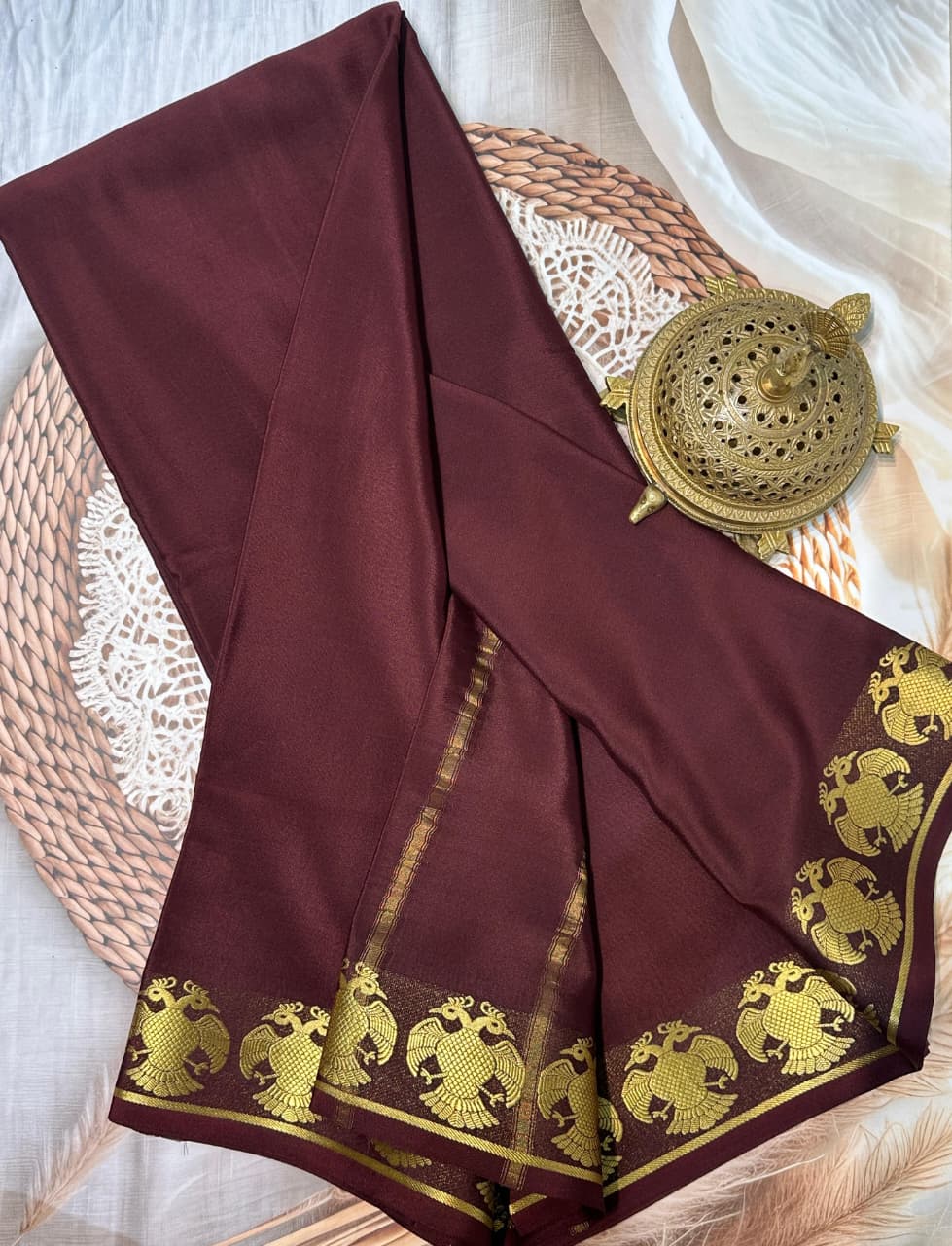 gandaberunda border mysore silk saree