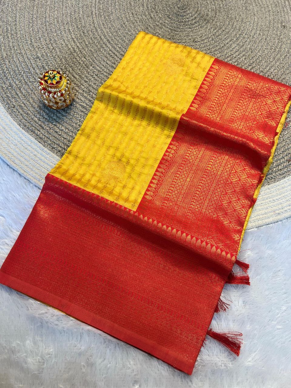 Anjali Kanjivaram Silk Saree with Royal Weave with Rich Pallu